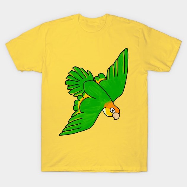 White-bellied Caique T-Shirt by Peanutbutter Jackdaw